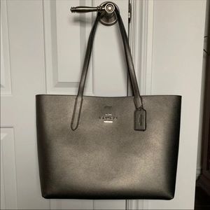 Coach Gunmetal Metallic Tote
